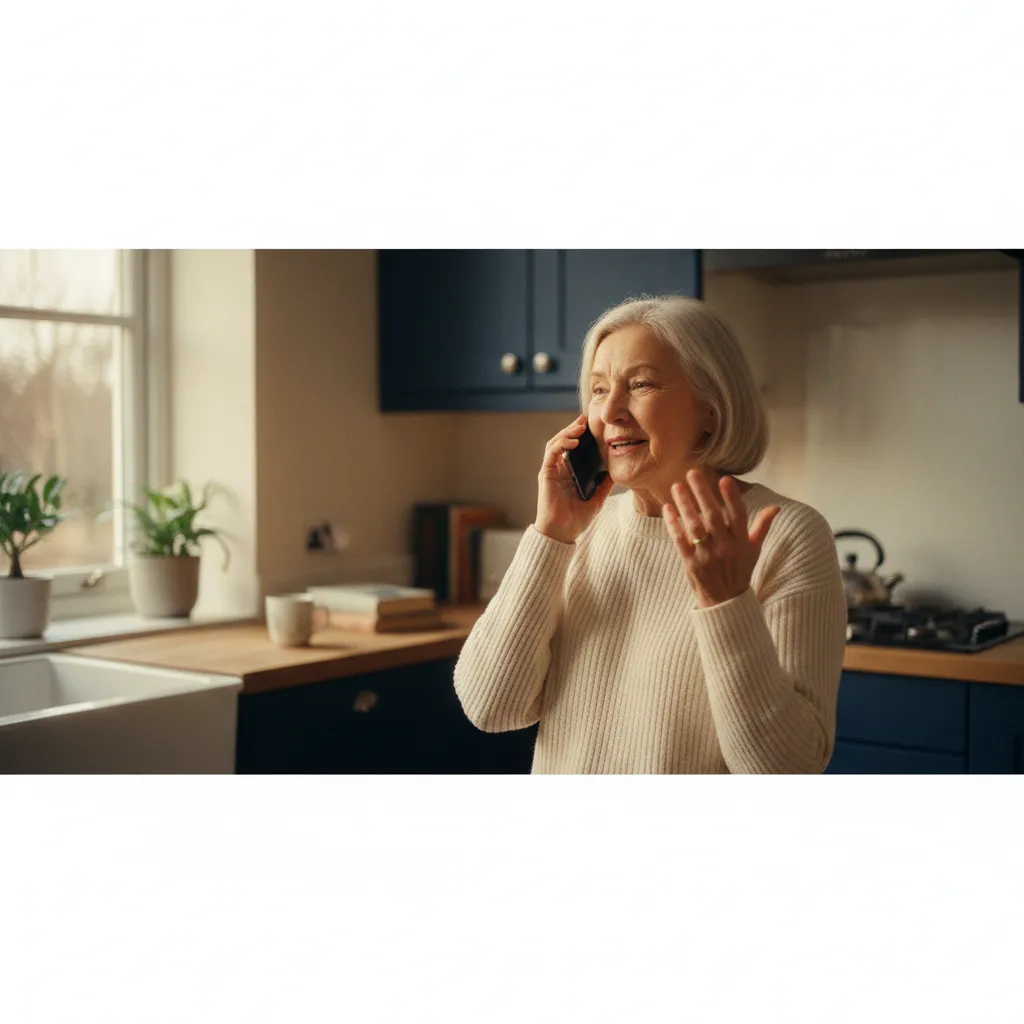 Senior recording stories using a smartphone